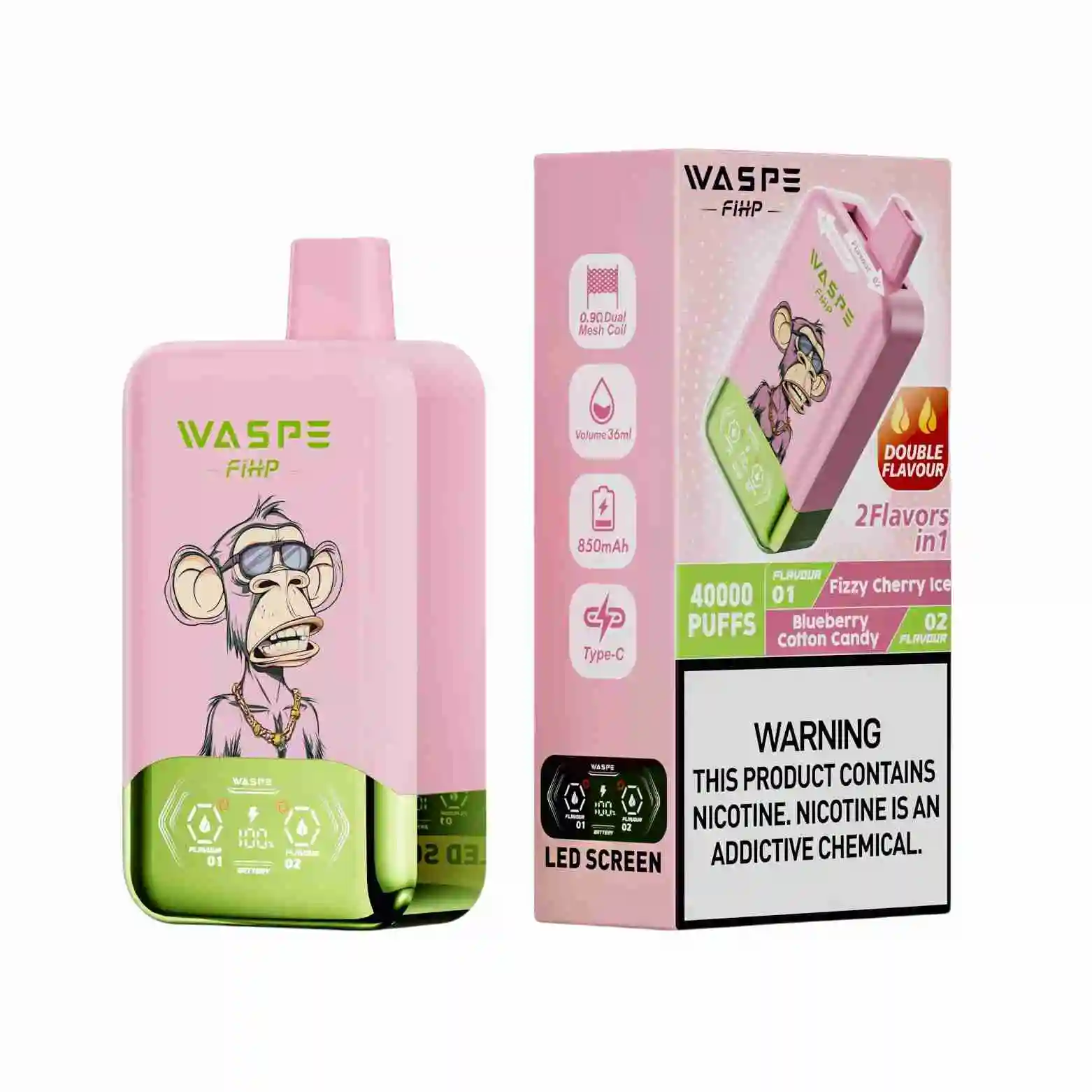 Wholesale Waspe Fihp 40K Puffs Double Flavor Disposable Vape - Image 5