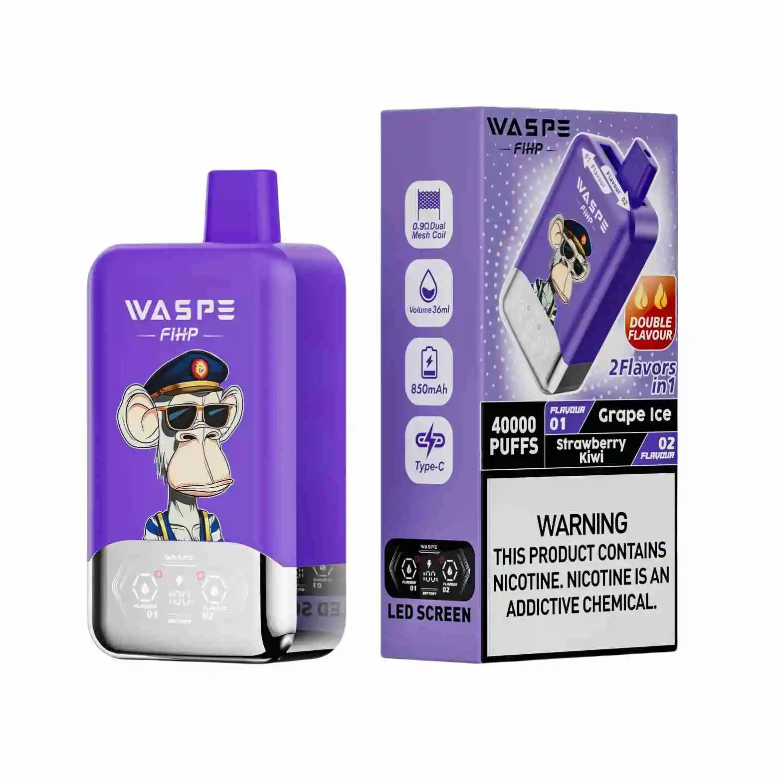 Wholesale Waspe Fihp 40K Puffs Double Flavor Disposable Vape - Image 4
